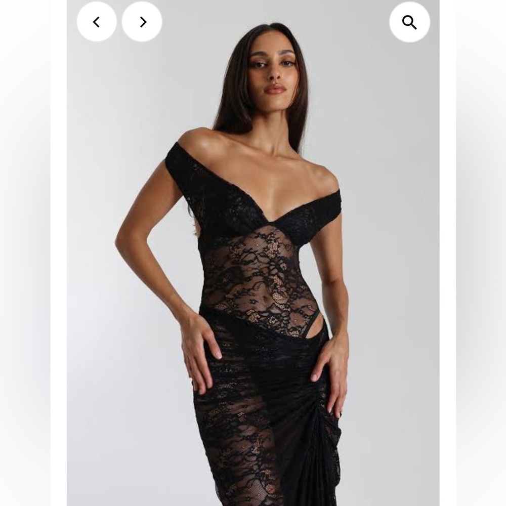 Natalie Rolt Black Lace Maxi Dress